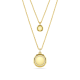 Pendente layered Meteora Branco Lacado a dourado