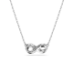 Pingente Swarovski Hyperbola Pavé Infinity Branco Lacado a ródio