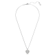 Pingente Swarovski Hyperbola Coração Branco Lacado a ródio