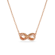 Pingente Swarovski Hyperbola Pavé Infinity Branco Lacado a rosa dourado