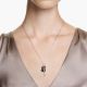 Pingente Swarovski Swan Cisne Preto Lacado a rosa dourado