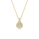 Pingente Swarovski Meteora Branco Lacado a dourado