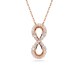 Pingente Swarovski Hyperbola Infinity Branco Lacado a rosa dourado