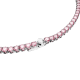 Colar Swarovski Matrix Tennis Lapidação redonda Rosa Lacado a ródio