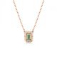 Colar Swarovski Millenia Lapidação octogonal Verde Lacado a rosa dourado