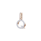 Charm Swarovski Remix Collection Q Letra Branco Lacado a rosa dourado