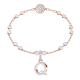 Charm Swarovski Remix Collection Q Letra Branco Lacado a rosa dourado