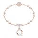 Charm Swarovski Remix Collection Q Letra Branco Lacado a rosa dourado