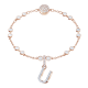 Charm Swarovski Remix Collection U Letra Branco Lacado a rosa dourado
