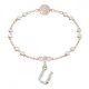 Charm Swarovski Remix Collection U Letra Branco Lacado a rosa dourado