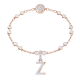 Charm Swarovski Remix Collection Z Branco Lacado a rosa dourado