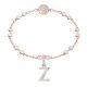Charm Swarovski Remix Collection Z Branco Lacado a rosa dourado