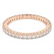 Anel Swarovski Vittore Lapidação redonda Branco Acabamento em rosa dourado 55