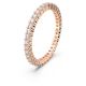 Anel Swarovski Vittore Lapidação redonda Branco Acabamento em rosa dourado 55