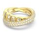 Anel Swarovski Cocktail Rota Cortes mistos Branco Banhado a Dourado 58