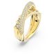 Anel Swarovski Cocktail Rota Cortes mistos Branco Banhado a Dourado 58