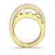 Anel Swarovski Cocktail Rota Cortes mistos Branco Banhado a Dourado 58