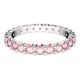 Anel Swarovski Matrix Lapidação redonda Rosa Lacado a ródio 55