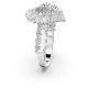 Anel Swarovski cocktail Matrix Combinação de lapidações Coração Branco Lacado a ródio 60