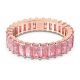 Anel Swarovski Matrix Lapidação Baguete Rosa Lacado a rosa dourado 58