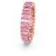 Anel Swarovski Matrix Lapidação Baguete Rosa Lacado a rosa dourado 52