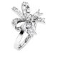 Anel Swarovski cocktail Volta Laço Branco Lacado a ródio 50