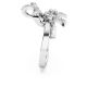 Anel Swarovski cocktail Volta Laço Branco Lacado a ródio 55