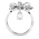 Anel Swarovski cocktail Volta Laço Branco Lacado a ródio 55