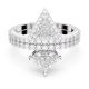 Anel Swarovski Ortyx Cortes mistos Branco Banhado a Ródio 52