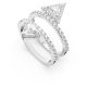 Anel Swarovski Ortyx Cortes mistos Branco Banhado a Ródio 52