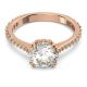 Anel Swarovski cocktail Constella Lapidação redonda Pavé Branco Lacado a rosa dourado 58