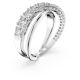 Anel Swarovski Twist Lapidação redonda Branco Lacado a ródio 58
