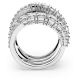 Anel Swarovski Twist Wrap Combinação de lapidações Branco Lacado a ródio 58