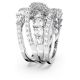 Anel Swarovski Twist Wrap Combinação de lapidações Branco Lacado a ródio 58