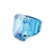 Anel Swarovski cocktail Lucent Lapidação octogonal Azul