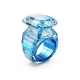 Anel Swarovski cocktail Lucent Lapidação octogonal Azul