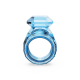 Anel Swarovski cocktail Lucent Lapidação octogonal Azul