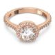 Anel Swarovski cocktail Constella Lapidação redonda Pavé Branco Lacado a rosa dourado 58 B