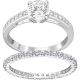 Anel Swarovski Attract Conjunto (2) Corte redondo Pavé Branco Banhado a ródio 52