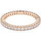 Anel Swarovski Vittore Lapidação redonda Branco Acabamento em rosa dourado 58