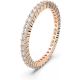 Anel Swarovski Vittore Lapidação redonda Branco Acabamento em rosa dourado 58