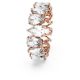 Anel Swarovski Vittore Lapidação gota Branco Lacado a rosa dourado 60