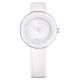 Relógio Swarovski Crystalline Lustre Fabrico suíço Pulseira de tecido Branco Aço inoxidável
