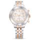 Relógio Swarovski Octea Chrono Fabrico suíço Pulseira de metal Tom Dourado rosa Acabamento de combinação de metais