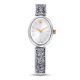 Relógio Swarovski Crystal Rock Oval Fabrico suíço Pulseira de metal Branco Aço inoxidável
