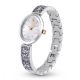 Relógio Swarovski Crystal Rock Oval Fabrico suíço Pulseira de metal Branco Aço inoxidável