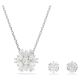Conjunto Swarovski Idyllia Combinação de lapidações Floco de neve Branco Lacado a ródio