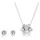 Conjunto Swarovski Idyllia Combinação de lapidações Floco de neve Branco Lacado a ródio