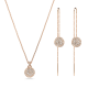 Conjunto Swarovski Meteora Branco Lacado a rosa dourado