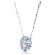 Conjunto Swarovski Idyllia Combinação de lapidações Flor Azul Lacado a ródio